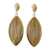 Gold plated golden grass dangle earrings, 'Summer Foliage' - Brazilian Golden Grass 18k Gold Plated Leaf  Earrings (image 2a) thumbail