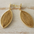 Gold plated golden grass dangle earrings, 'Summer Foliage' - Brazilian Golden Grass 18k Gold Plated Leaf  Earrings (image 2b) thumbail