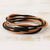 Leather wrap bracelet, 'Different Rivers' - Black and Beige Leather Wrap Bracelet from Brazil (image 2) thumbail