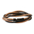 Leather wrap bracelet, 'Different Rivers' - Black and Beige Leather Wrap Bracelet from Brazil thumbail