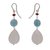 Quartz and apatite dangle earrings, 'Springtime Colors' - Brazilian Rose Quartz Apatite Dangle Earrings