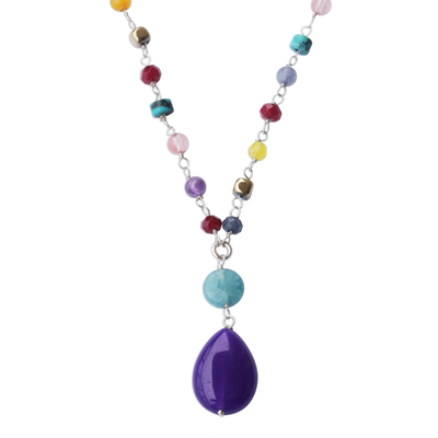 Brazilian Purple Jade & Multi-Gemstone Necklace