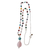 Rose quartz multi-gemstone pendant necklace, 'Springtime Colors' - Brazilian Rose Quartz & Multi-Gemstone Necklace (image 2e) thumbail