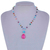 Halskette mit Anhängern aus mehreren Edelsteinen - Brasilianische Halskette aus rosafarbener Jade und mehreren Edelsteinen