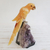 Gemstone sculpture, 'Yellow Macaw' - Genuine Gemstone Macaw Sculpture (image 2) thumbail