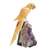 Gemstone sculpture, 'Yellow Macaw' - Genuine Gemstone Macaw Sculpture