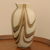 Art glass vase, 'Cream and Coffee' - Cream and Brown Murano-Inspired Art Glass Vase (image 2b) thumbail