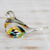 Handblown art glass paperweight, 'Confetti Canary' - Handblown Brazilian Colorful Bird Art Glass Paperweight (image 2c) thumbail