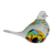 Handblown art glass paperweight, 'Confetti Canary' - Handblown Brazilian Colorful Bird Art Glass Paperweight (image 2d) thumbail