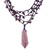 Amethyst pendant necklace, 'Purple Crochet' - Amethyst 4 Strand Crochet Pendant Necklace from Brazil