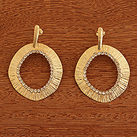 18k gold plated drop earrings, Contemporary Sparkle