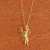 Gold plated pendant necklace, 'Michael Archangel' - Brazilian 18k Gold  Plated Angel Collection Pendant Necklace thumbail