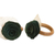 Wood and natural fiber napkin rings, 'Moss Green Roses' (set of 4) - 4 Wood and Natural Fiber Moss Green Floral Napkin Rings