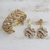 Gold plated golden grass jewelry set, 'Fields of Gold' - 18k Gold Plated Golden Grass Jewelry Set from Brazil thumbail