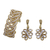 Gold plated golden grass jewelry set, 'Fields of Gold' - 18k Gold Plated Golden Grass Jewelry Set from Brazil (image 2a) thumbail