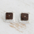 Silver and wood button earrings, 'Blockbuster' - Contemporary 950 Silver and Wood Earrings
