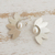 Cultured pearl half-hoop earrings, 'Soaring Wings' - 950 Silver and Cultured Pearl Half-Hoop Earrings thumbail