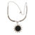 Agate pendant necklace, 'Dark Sunrise' - Black Agate Sun Pendant Necklace from Brazil thumbail