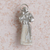 Rhodium plated sterling silver pendant, 'Saint Anthony' - Saint Anthony Brushed Rhodium Plated Pendant thumbail