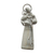 Rhodium plated sterling silver pendant, 'Saint Anthony' - Saint Anthony Brushed Rhodium Plated Pendant