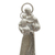 Rhodium plated sterling silver pendant, 'Saint Anthony' - Saint Anthony Brushed Rhodium Plated Pendant (image 2b) thumbail