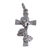Diamond and rhodium plated sterling silver pendant, 'Cross of Roses' - Cross and Rose Pendant with Genuine Diamond (image 2a) thumbail