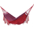 Reversible cotton hammock, 'Rosy Hibiscus' (double) - Artisan Crafted Double Cotton Hammock in Red