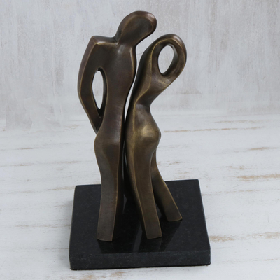 Bronzeskulptur - Paar-Chemie signierte Original-Bronze-Kunstskulptur