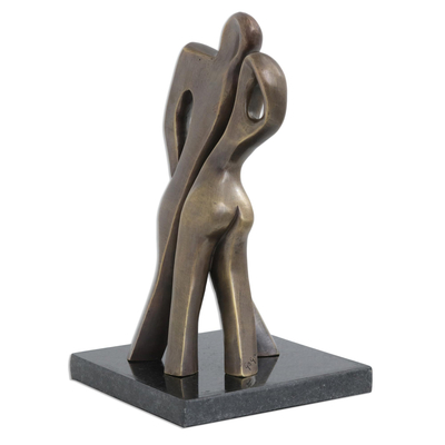 Escultura de bronce - Pareja química firmada escultura de bellas artes de bronce original