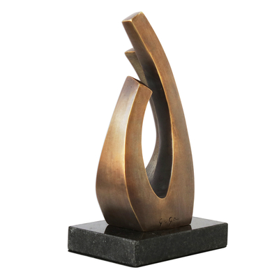Escultura de bronce - Escultura abstracta de bronce sobre base de granito