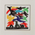 Keramikfliese, 'Die Vögel - Gerahmter Holzschnitt von <span data-gp-noloc='node'>J. Borges</span> Vögel auf Keramik