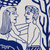 'Country Courtship' - Young Lovers Blue and White Brazilian Woodcut Print (image 2b) thumbail