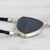 Y-Halskette aus Achat - Halskette aus blauem Achat-Edelstein und schwarzem Lederband