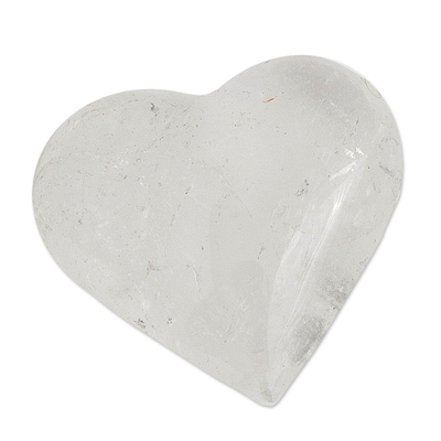 Clear Crystal Quartz Heart Sculpture