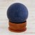 Escultura de esfera de cuarzo - Esfera de Cuarzo Azul sobre Base de Madera