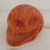 Calcite figurine, 'Tangerine Skull' - Brazilian Petite Orange Calcite Skull Sculpture (image 2b) thumbail