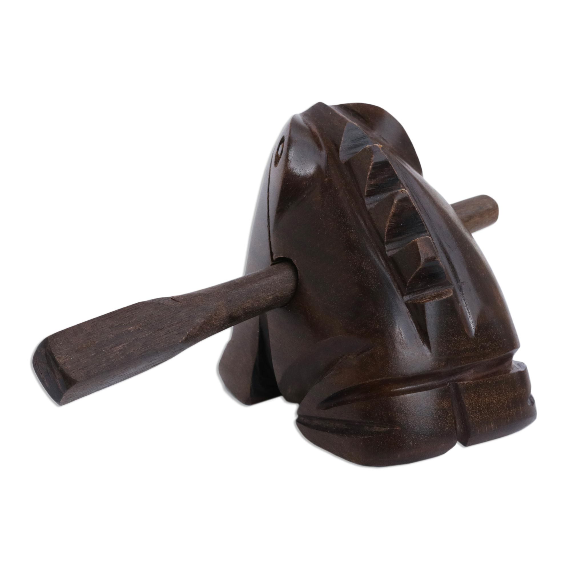 UNICEF Market Hand Carved Wood Frog Rasp Instrument Frog Music