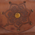 Leather shoulder bag, 'Tiger's Eye Mandala' - Brown Shoulder Bag with Tiger's Eye (image 2e) thumbail