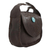 Leather shoulder bag, 'Dark Mandala' - Mandala Motif Shoulder Bag