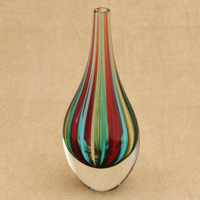 Art glass vase, Circus (9 inch)