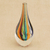 Art glass vase, 'Color Cascade' (9 inch) - Murano-Style Colorful Art Glass Vase (9 Inch) thumbail