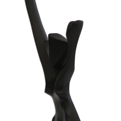 Escultura de resina, 'Solid Fire' - Escultura abstracta de libertad de resina de edición limitada