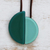 Art glass and leather pendant necklace, 'Smooth Seas' - Azure and Sea Green Glass Pendant Necklace thumbail