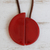 Art glass and leather pendant necklace, 'Scarlet Planes' - Art Glass Pendant Necklace on Leather Cord thumbail