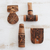 Wood bird call whistles, 'Native Song' (set of 4) - Hand Crafted Pataxo Bird call Whistles (Set of 4) (image 2b) thumbail