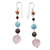 Multi-gemstone dangle earrings, 'Summer Starlight' - Brazilian 5-Gemstone Star Theme Dangle Earrings
