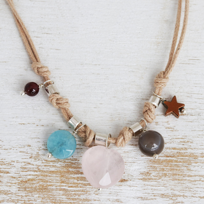Multi-gemstone pendant necklace, Summer Starlight