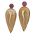 18k gold jasper and tourmaline drop earrings, 'Style Moderne' - Gold Drop Earrings with Jasper and Tourmaline (image 2a) thumbail