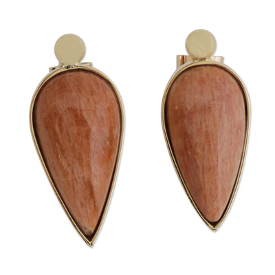 Drop Earrings with 18k Gold and Jasper
