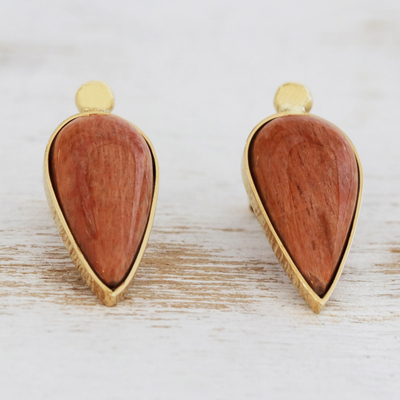 Ohrhänger aus Gold und Jaspis - Ohrhänger aus 18-karätigem Gold und Jaspis